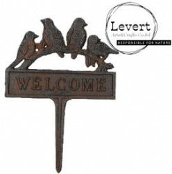 Animal Yard Welcome Birds Sign 4Birds Cast Iron Sign Plaque Garden Park Lawn Outdoor