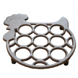 Antique Cast Iron Egg Holder Tray Rustic Iron Egg Basket, Vintage Egg Stand for Kitchen