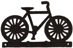 Black Metal Cast Iron Bicycle Themed Hook Rack