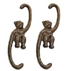 Cast Iron Antique Style MONKEY HOOKS  S  Plant Hook Links