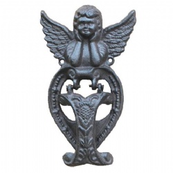 Cast Iron Antique Style Medieval Door Knockers ANGEL Door Knocker Rustic Finish Cherub