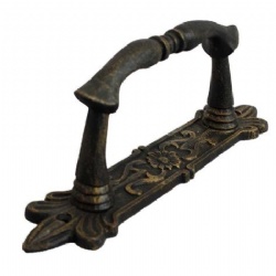 Cast Iron Large Door Pull Handle Wooden Heavy Duty Hammer Hit Black Solid Cast Iron Sliding Barn Door Handle Handrail Hardware Door Handle