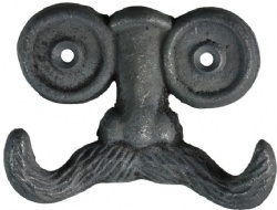 Decorative Wall Hook Mustache Made of Cast Iron Decorative Key Hook or Wall Mounted Coat Hanger Double Coat Holder Perfect for Keys Coats