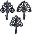 Fleur De Lis Rustic Hooks Set of 3 Decorative Wall Hooks Decorative Hooks Rustic Coat Hooks,Rustic Towel Rack,Farmhouse Towel Rack, Coat Hanger Wall Mount or Dog Leash Hooks for Wall