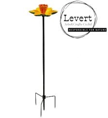 Painted Cast Iron Bird Feeder Pole, Daffodil Bird Feeder