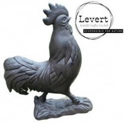Proud Country Chicken Rooster Statue with Base Cast Iron Sculpture