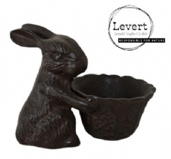 Decorative Easter Home Decor Cast Iron Rabbit Planter Bunny with Basket planter