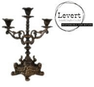 Vintage Cast Iron Candelabra 3 Arm Candle Holder Decorative Candlestick Holder Antique Brass Finish for Wedding, Dinner, Table Candlestick Holder