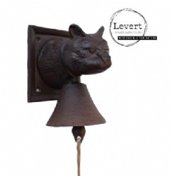 Vintage Cast Iron Cat Head Style Doorbell Antique Iron Wall Pendant Cafe Hand Door Bell