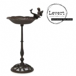 Vintage Cast Iron Fairy Angel Bird Bath Garden Decor with Metal Stake