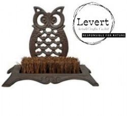 Vintage Decor Cast Iron Owl Boot Brush Mud Scraper Garden Outdoor